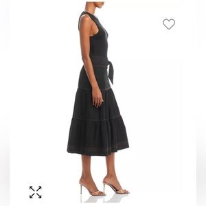 Women’s Black Veronica Beard Austyn Belted Midi Dress Size Medium